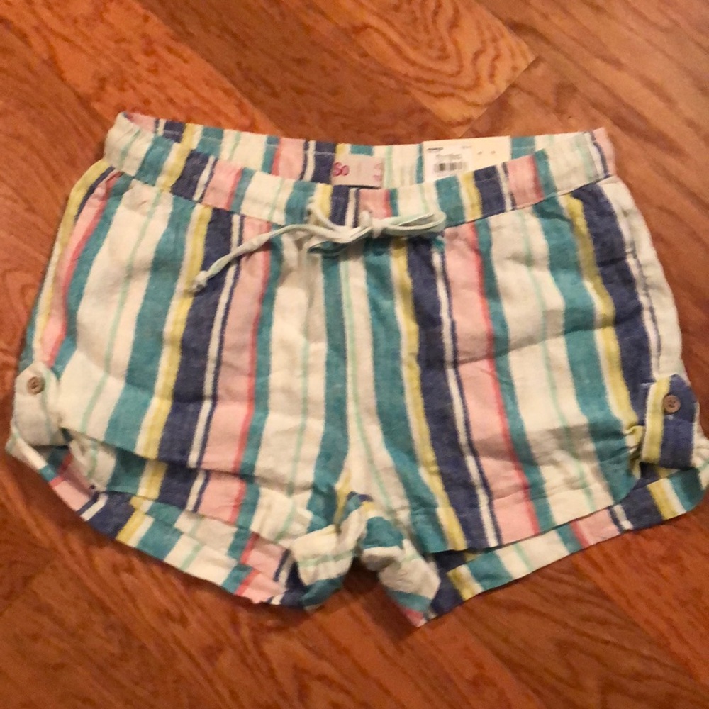 Super cute striped linen shorts, size XS